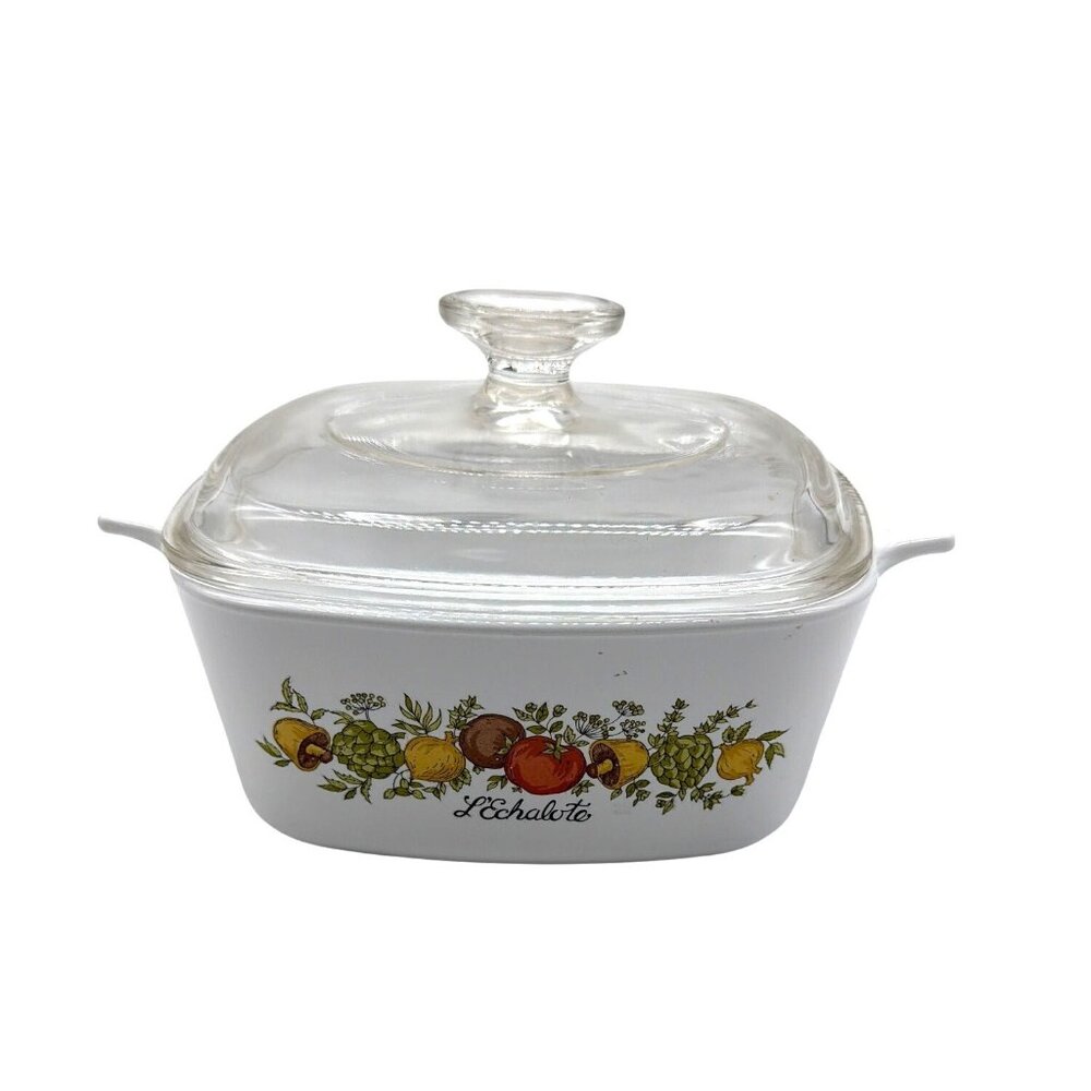 Vintage CorningWare LEchalote A-1-B 1 Qt Baking Dish With Glass Lid